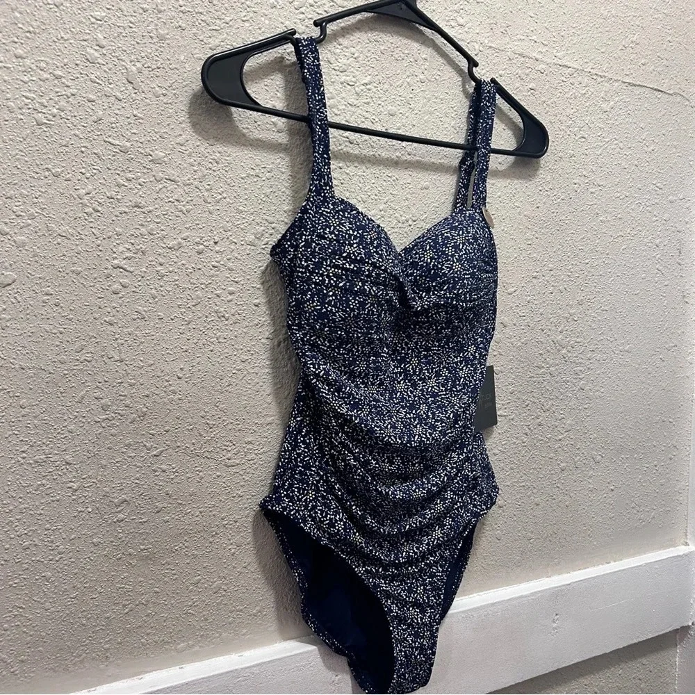 NipTuck Joanne One Piece in Navy Nautical Foil NWT Size 4